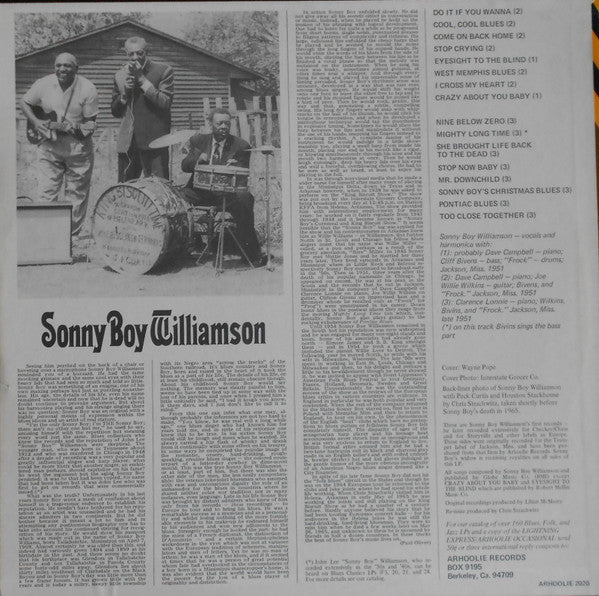 Sonny Boy Williamson (2) : King Biscuit Time (LP, Comp, RE)