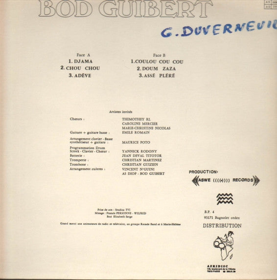 Bod Guibert : Positivement Vôtre (LP)