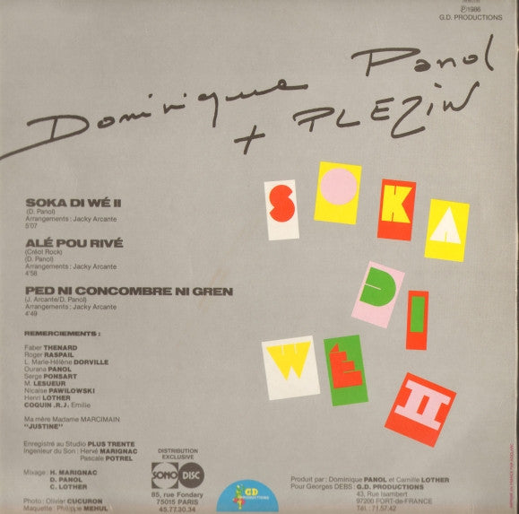 Dominique Panol / Pleziw : Soka Di We II (LP)