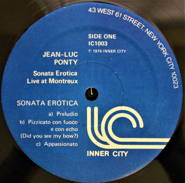 Jean-Luc Ponty : Sonata Erotica / Live At Montreux (LP, Album)