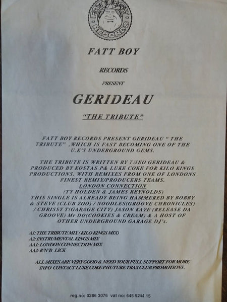 Gerideau : The Tribute (12")