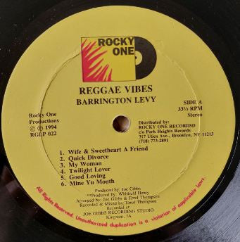 Barrington Levy Featuring Sammy Dread : Reggae Vibes (LP, Album, Comp)