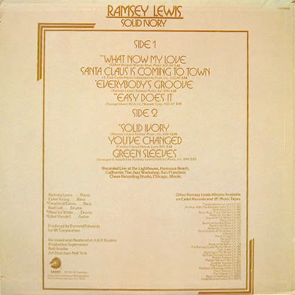 Ramsey Lewis : Solid Ivory (LP, Album)