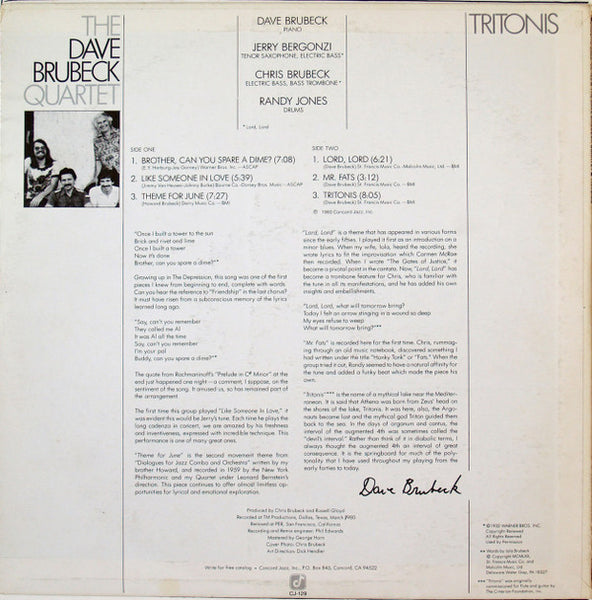 The Dave Brubeck Quartet : Tritonis (LP, Album)