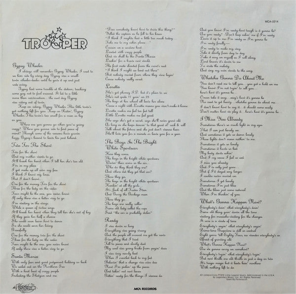 Trooper (4) : Two For The Show (LP, Album, Pin)
