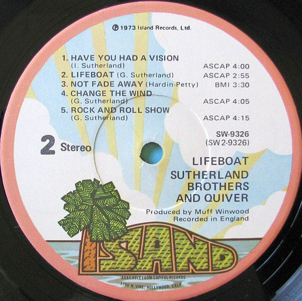 Sutherland Brothers And Quiver : Lifeboat (LP, Album, Cap)