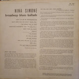 Nina Simone : Broadway - Blues - Ballads (LP, Album, Mono)
