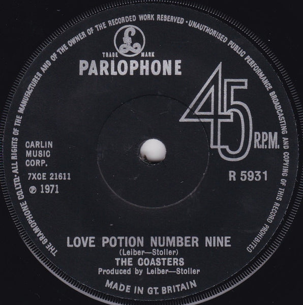 The Coasters : Love Potion Number Nine (7", Single, Sol)