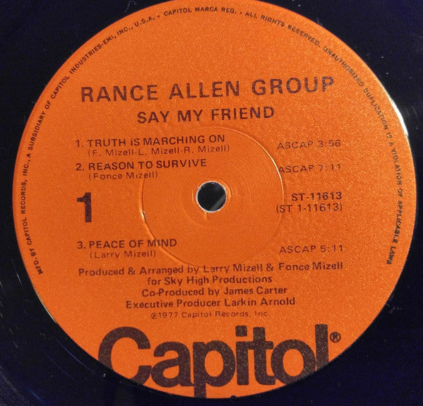 The Rance Allen Group : Say My Friend (LP, Album, Win)