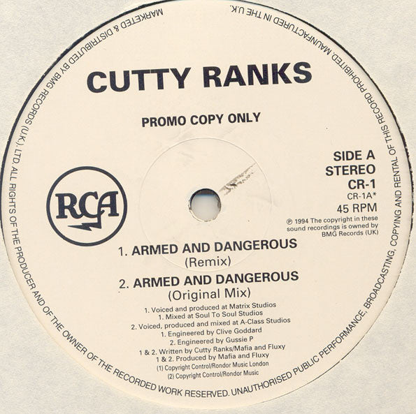 Cutty Ranks : Armed And Dangerous (12", Promo)