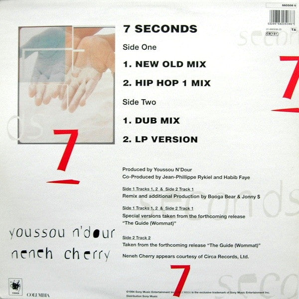 Youssou N'Dour & Neneh Cherry : 7 Seconds (12", Single)