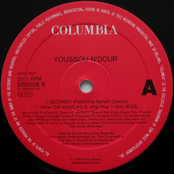 Youssou N'Dour & Neneh Cherry : 7 Seconds (12", Single)