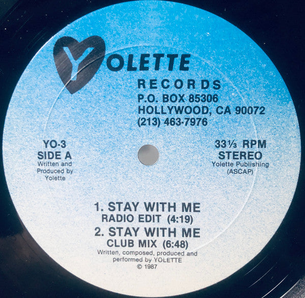 Yolette : Stay With Me (12")