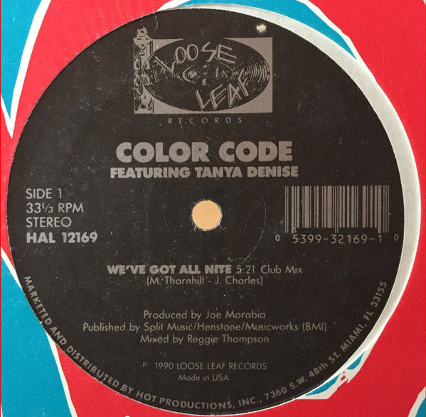 Color Code Featuring Tanya Denise : We've Got All Nite (12")