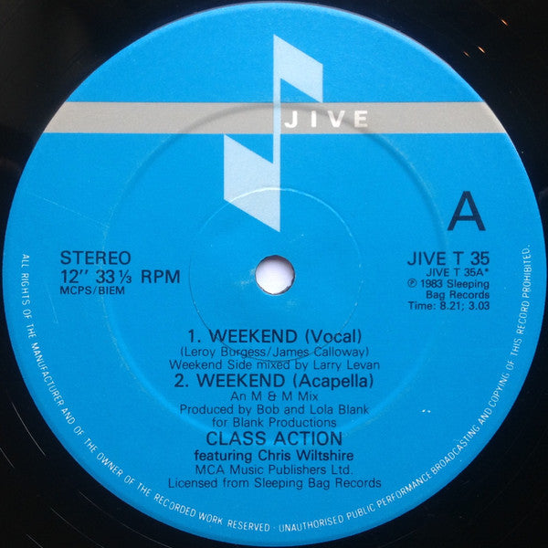 Class Action Featuring Chris Wiltshire* : Weekend (12", Single)
