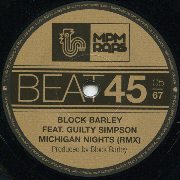 Block Barley Feat. Guilty Simpson : Michigan Nights (Remix) (7", Single)