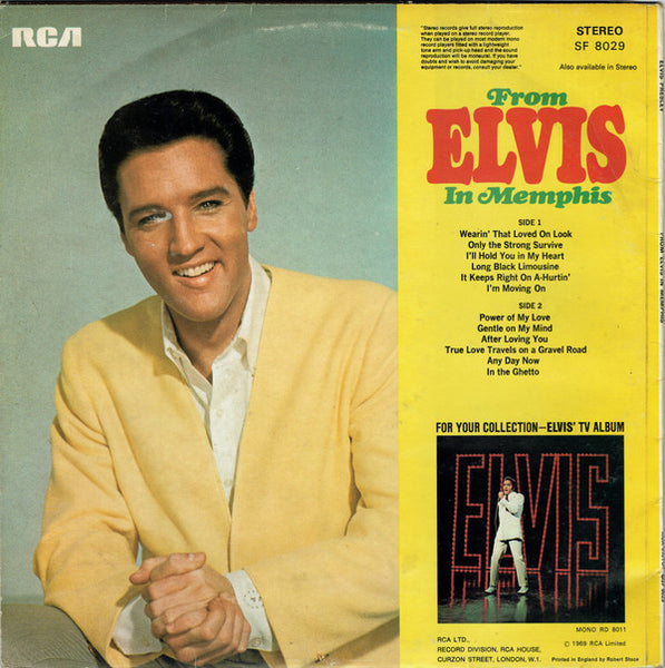 Elvis Presley : From Elvis In Memphis (LP, Album, M/Print)