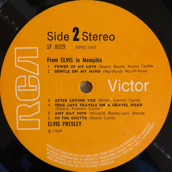 Elvis Presley : From Elvis In Memphis (LP, Album, M/Print)