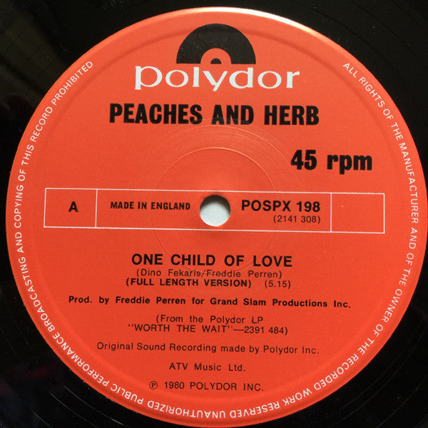 Peaches & Herb : Fun Time / One Child Of Love (12")