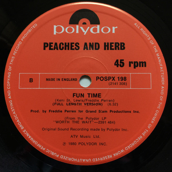 Peaches & Herb : Fun Time / One Child Of Love (12")