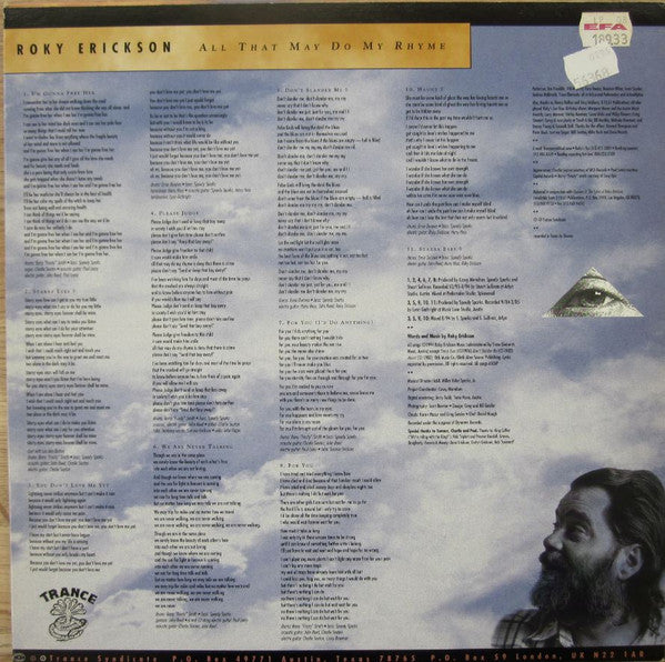 Roky Erickson : All That May Do My Rhyme (LP, Album)