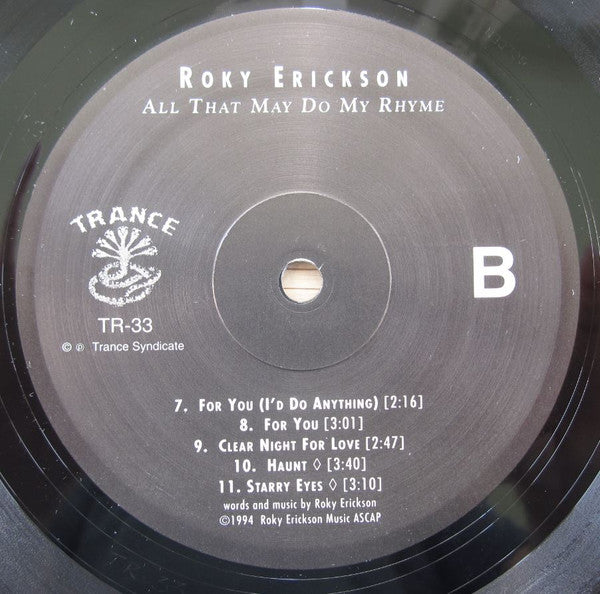 Roky Erickson : All That May Do My Rhyme (LP, Album)