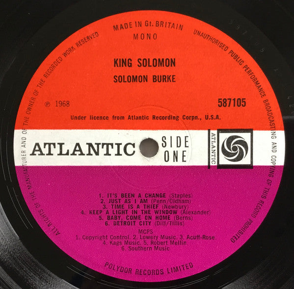 Solomon Burke : King Solomon (LP, Album, Mono)