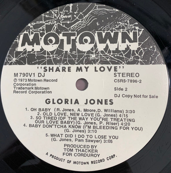 Gloria Jones : Share My Love (LP, Album, Promo)