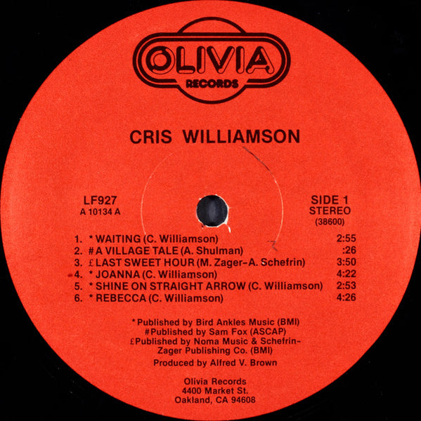 Cris Williamson : Cris Williamson (LP, Album, RE)