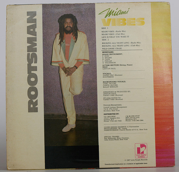 Rootsman : Miami Vibes (LP, Album)