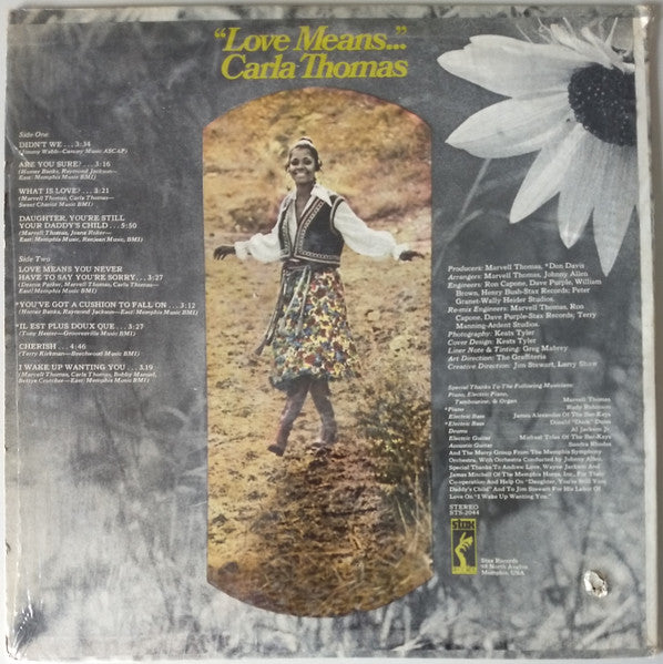 Carla Thomas : Love Means... (LP, Album, RP, w/ )