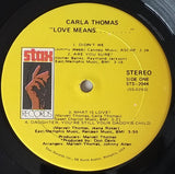 Carla Thomas : Love Means... (LP, Album, RP, w/ )