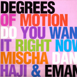 Degrees Of Motion : Do You Want It Right Now (12")