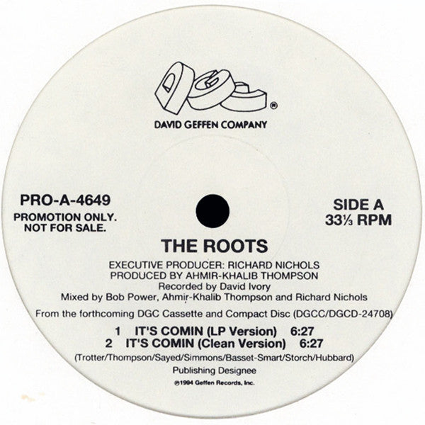 The Roots : It's Comin / Do You Want More?!!!??! (12", Promo)
