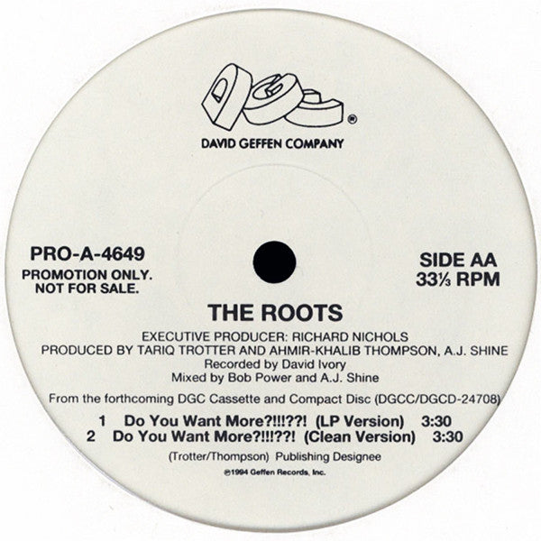 The Roots : It's Comin / Do You Want More?!!!??! (12", Promo)