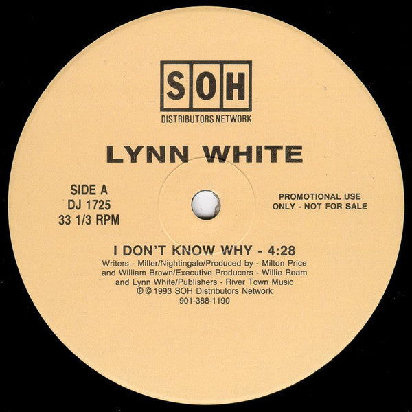 Lynn White : I Don't Know Why (12", Promo)