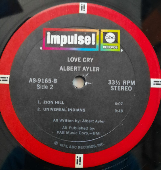 Albert Ayler : Love Cry (LP, Album, RE, Gat)