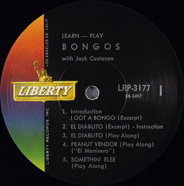 Jack Costanzo : Learn, Play Bongos With "Mr. Bongo" (LP, Album, Mono)
