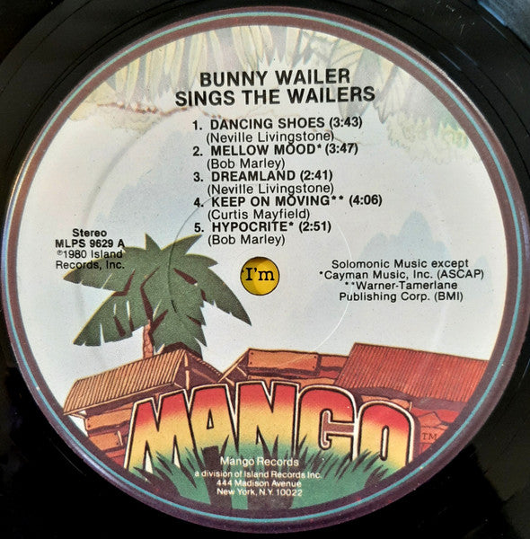 Bunny Wailer : Sings The Wailers (LP, Album)