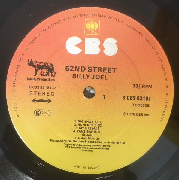 Billy Joel : 52nd Street (LP, Album)