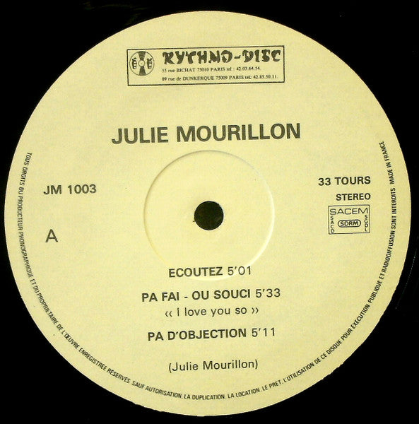 Julie Mourillon : Sisserou Moin Yé (LP)