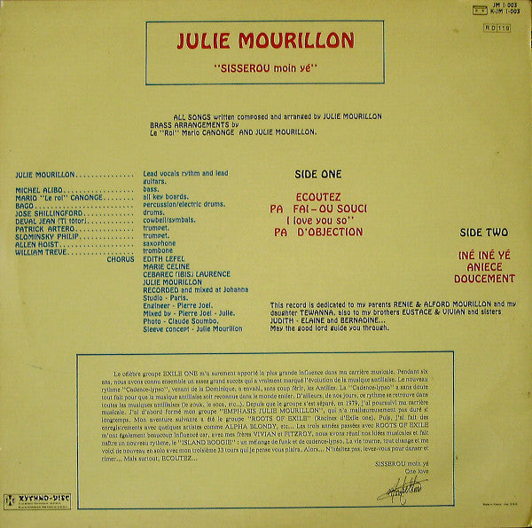 Julie Mourillon : Sisserou Moin Yé (LP)