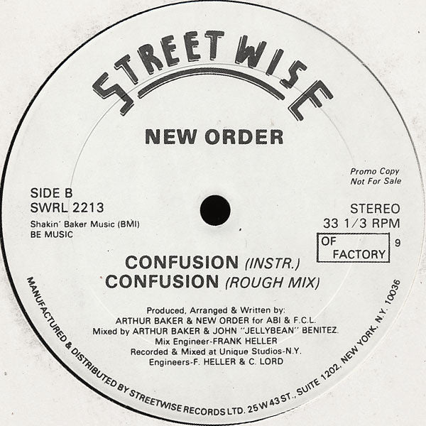 New Order : Confusion (12", Ltd, Promo)