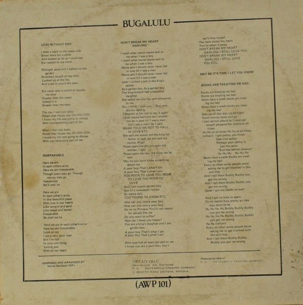 Dennis MacDavid : Bugalulu: Love Without End (LP)
