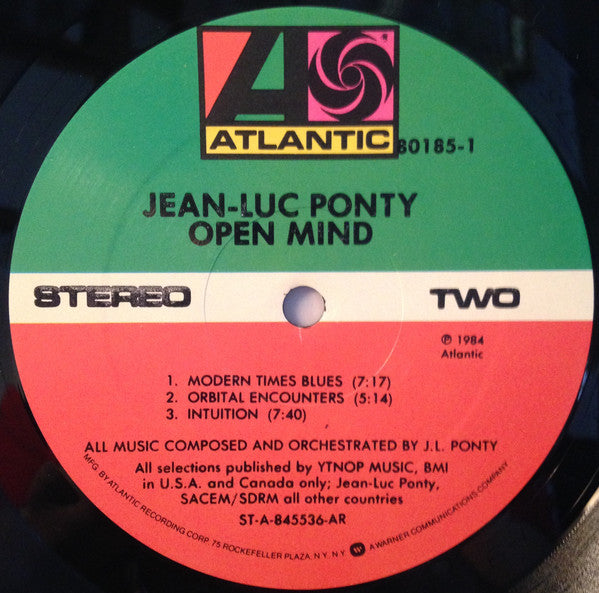 Jean-Luc Ponty : Open Mind (LP, Album, AR )