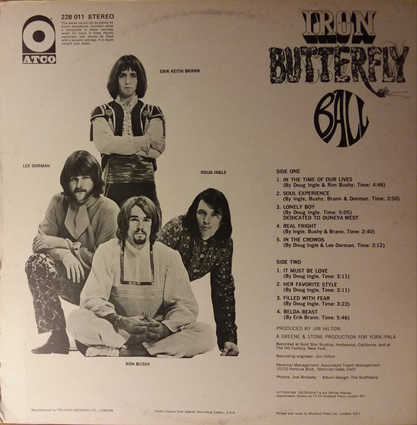 Iron Butterfly : Ball (LP, Album, Gat)
