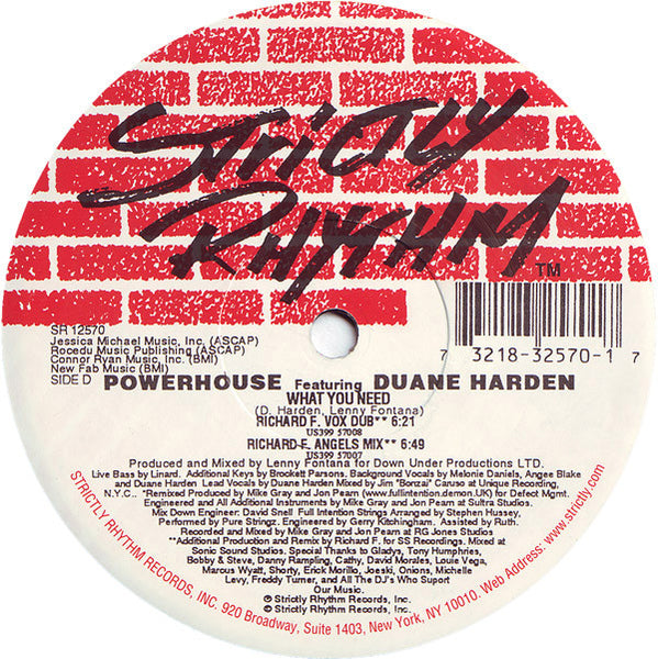 Powerhouse Featuring Duane Harden : What You Need (2x12")