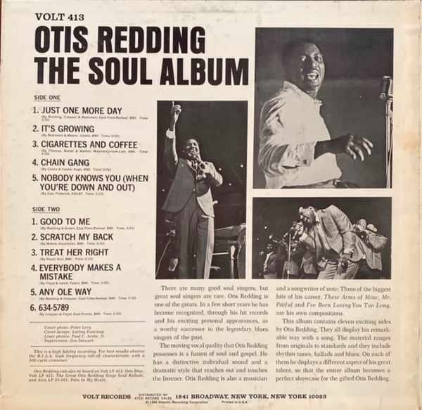 Otis Redding : The Soul Album (LP, Album, Mono, Pre)