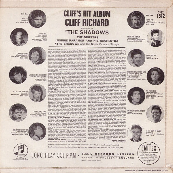 Cliff Richard : Cliff's Hit Album (LP, Comp, Mono, RP)