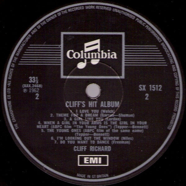 Cliff Richard : Cliff's Hit Album (LP, Comp, Mono, RP)